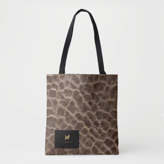 Sac fourre-tout en cuir avec logo de l'entreprise (Devant)
