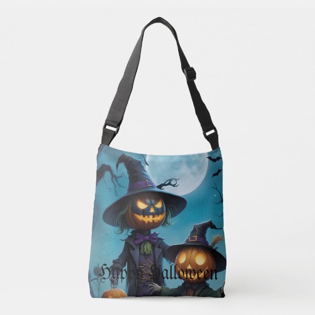 Sac fourre-tout en duo de citrouille d'Halloween e (Devant)