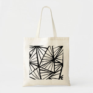Sac fourre-tout en linogravure de triangles abstra