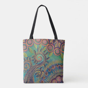 sac fourre-tout en spirale à arbre et à cercles