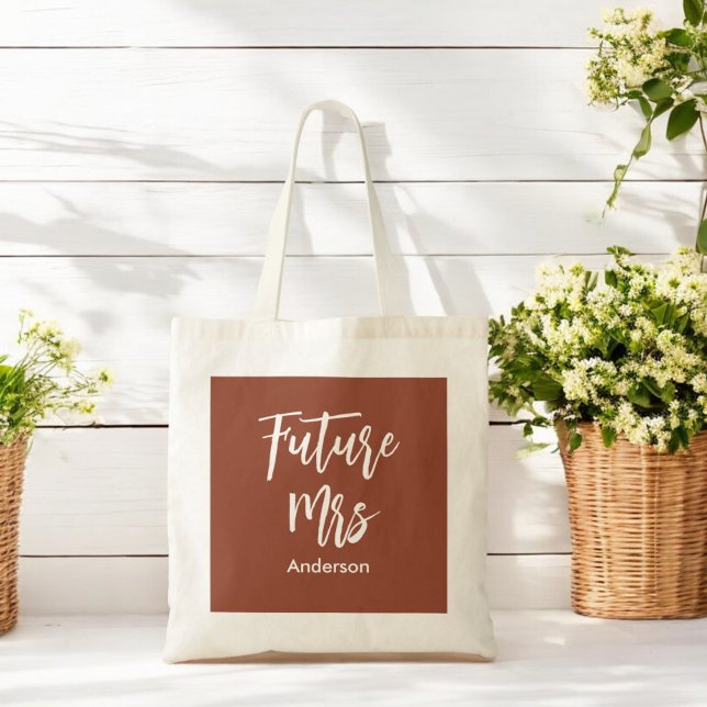 Sac fourre-tout en terracotta Future Mrs Brown pou (Créateur téléchargé)