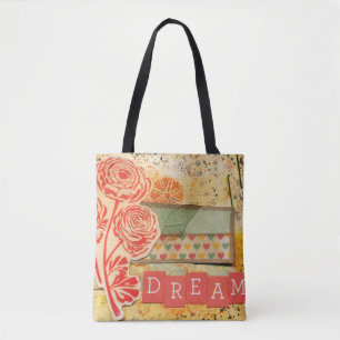 Sac fourre-tout en toile à collage floral Dream