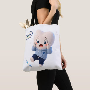 Sac fourre-tout en toile blanche avec personnage d