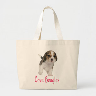 Sac fourre-tout en toile Chien Beagle d'amour