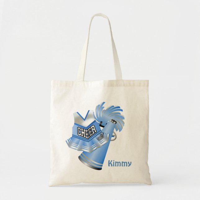 Sac fourre-tout en toile de Pom-pom girl bleu pers (Devant)