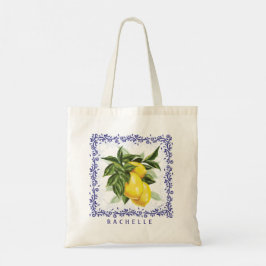 Sac fourre-tout en toile design citron