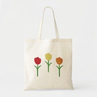 Sac fourre-tout en toile imprimée à la main Tulipe