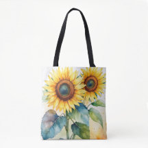 Sac fourre-tout en toile Sunshine en fleurs