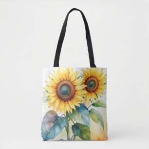 Sac fourre-tout en toile Sunshine en fleurs