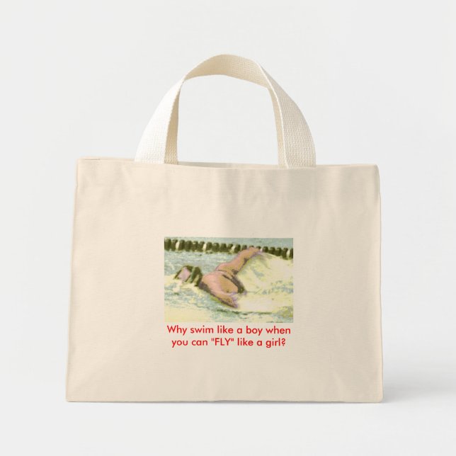 Sac fourre-tout en toile "VOLEZ COMME UNE FILLE" (Devant)