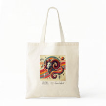 Sac fourre-tout en toile Zodiac Aries Design rétro