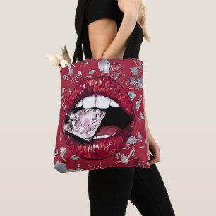 Sac fourre-tout en verre et diamants brisés de cou