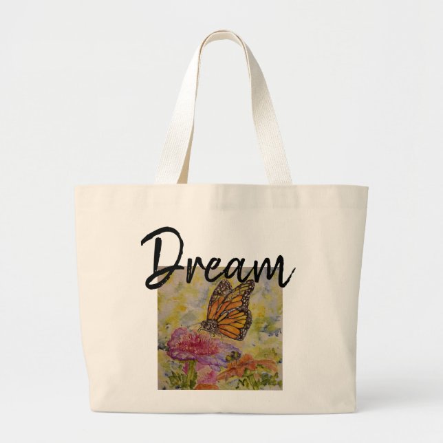 Sac fourre-tout enorme à toile de papillon rêveur (Devant)