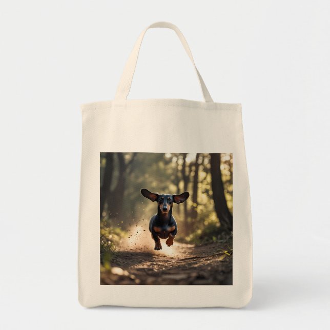 Sac fourre-tout épicerie élégant de Dachshund (Devant)