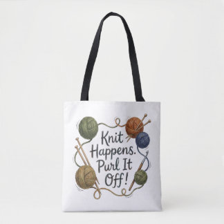 Sac fourre-tout et pochette de tricot drôle
