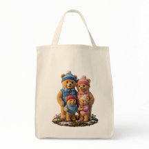 Sac fourre-tout Famille d'oursons cosy givrés | Ca