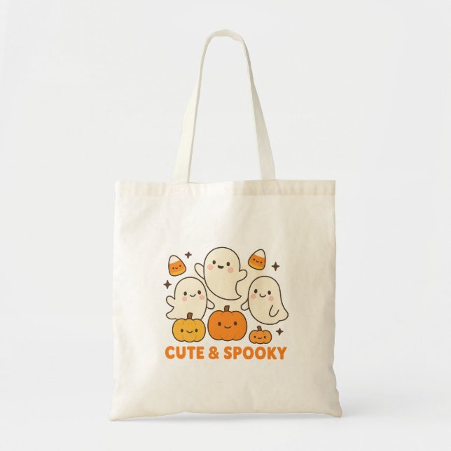 Sac fourre-tout fantôme d'Halloween mignon et Éffr (Devant)