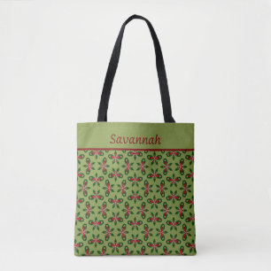 Sac fourre-tout Festive Green & Red Holiday