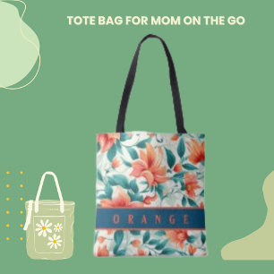 Sac fourre-tout Feuille rouge orange et vert