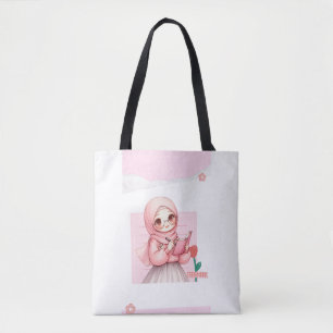 Sac fourre-tout fille Hijabi mignonne Toile esth