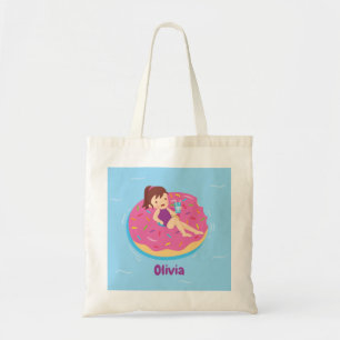 Sac fourre-tout Fille sur Float de Piscine en Beig