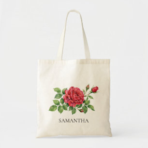 Sac fourre-tout Fleur Rose Aquarelle
