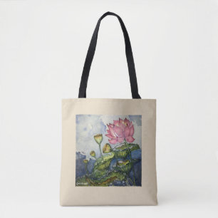 Sac fourre-tout floral à art d'aquarelle de lis
