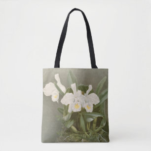 Sac fourre-tout floral à art d'orchidée vintage 