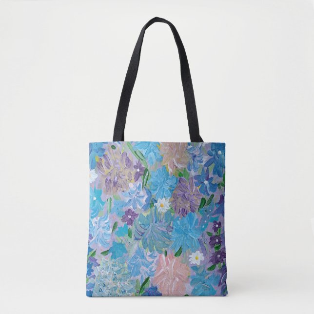 Sac fourre-tout floral à brume bleue (Devant)