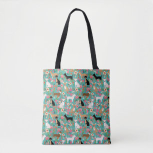 Sac fourre-tout floral à chiwawa - fleurs de