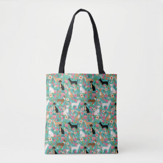 Sac fourre-tout floral à chiwawa - fleurs de