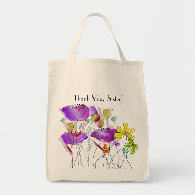 Sac fourre-tout floral à nonne de soeur de Merci (Devant)