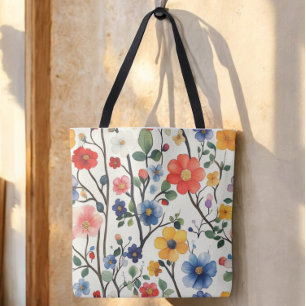 Sac fourre-tout floral aquarelle