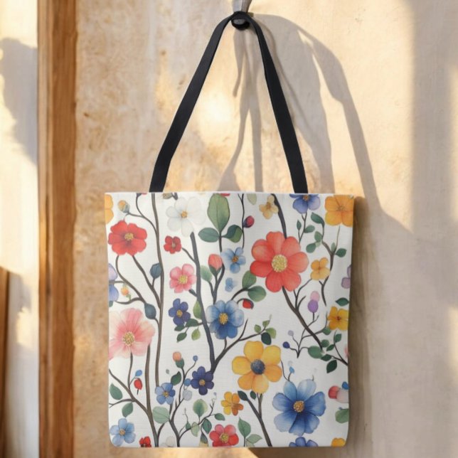 Sac fourre-tout floral aquarelle (Créateur téléchargé)