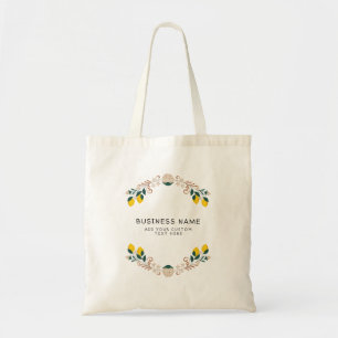 Sac fourre-tout floral au citron personnalisé