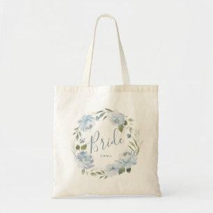Sac fourre-tout floral bleu foncé personnalisé