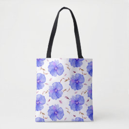 Sac fourre-tout Floral Bleu - Motif Fleur Aquarell