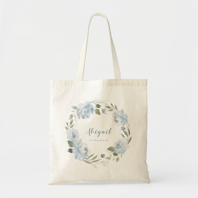 Sac fourre-tout floral clair bleu foncé personnali (Devant)