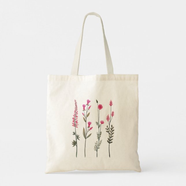 Sac fourre-tout floral délicat - Fleurs d'aquarell (Dos)