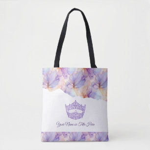 Sac fourre-tout floral d'encre de couronne d'Améri