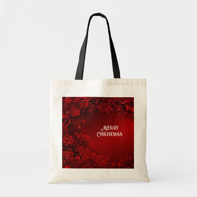 Sac fourre-tout Floral Feuille Rouge (Devant)