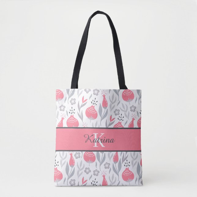 Sac fourre-tout floral monogramme (Devant)