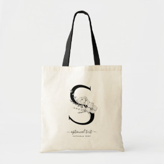 Sac fourre-tout Floral Monogramme personnalisé - L