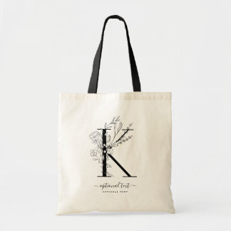 Sac fourre-tout Floral Monogramme personnalisé - L