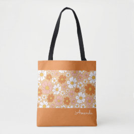 Sac fourre-tout Floral orange et blanc