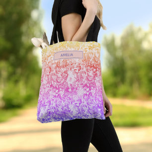Sac fourre-tout floral pastel art abstrait customi