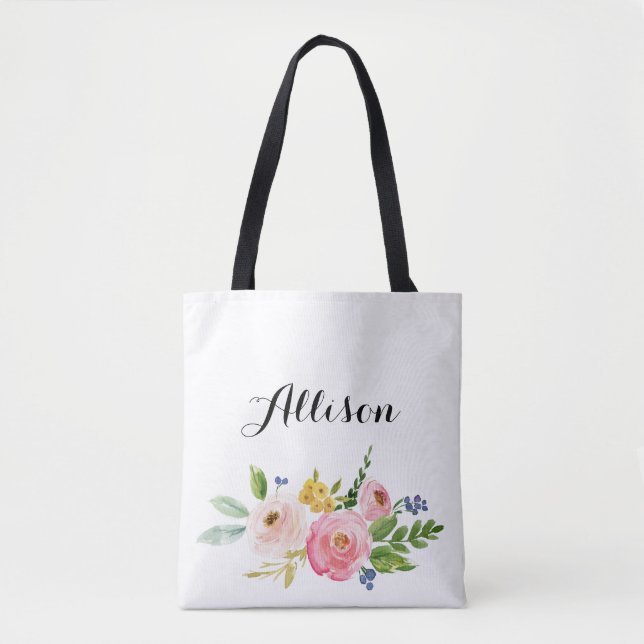 Sac fourre-tout Floral personnalisé (Devant)