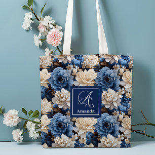 Sac fourre-tout floral personnalisé avec fleurs de