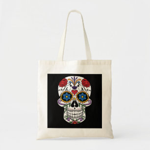 Sac fourre-tout floral personnalisé de crâne à suc
