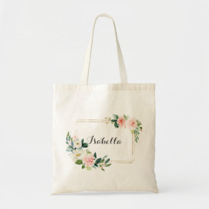 Sac fourre-tout floral personnalisé Demoiselle d'h